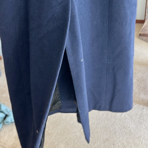 Vintage Franco’s Navy Wool Trench Length Pea Coat Large - Picture 5 of 9